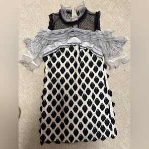 Self-Portrait Black and White Lace Dress